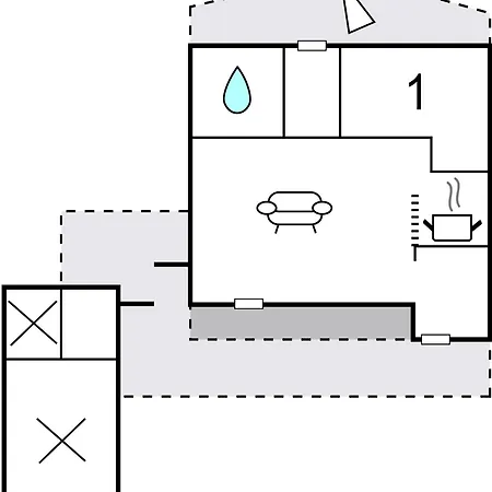 1 Bedroom In Blavand Feriehus